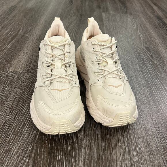 EUC HOKA Anacapa Low GTX Sneakers Eggnog Shifting Sand Vibram Trail Shoes 6.5 - Picture 15 of 16